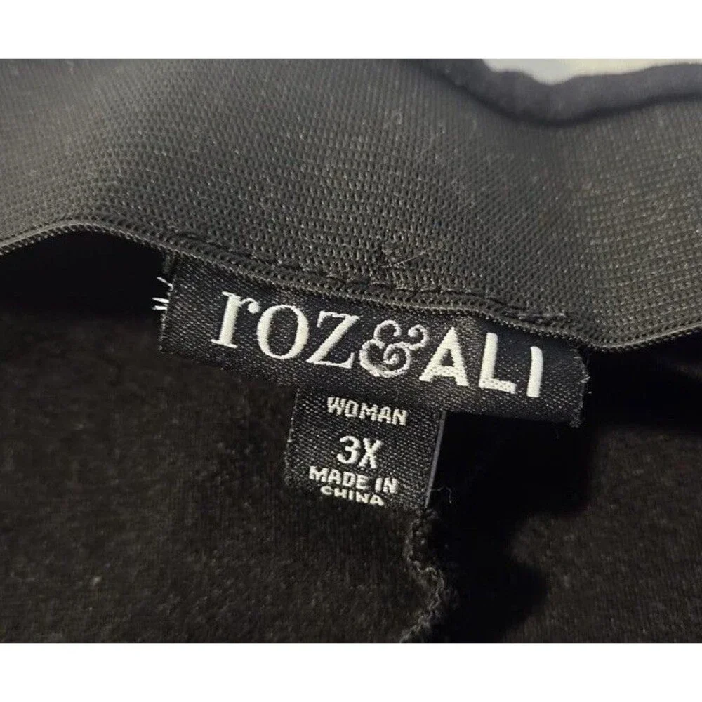 Roz & Ali Straight Skirt Womens 3X Ultra Stretch Ponte Black Work Essentials